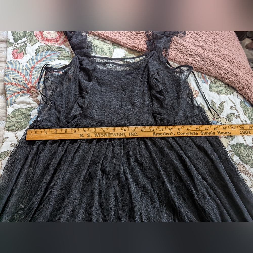 Anthropologie Maeve Black Lace Overlay Swiss Dot Balletcore Tulle Midi D… - Picture 12 of 12